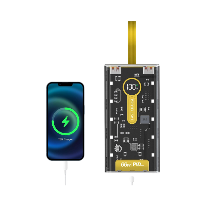 20000 Mah 66W Fast Charging Transparent Power Bank