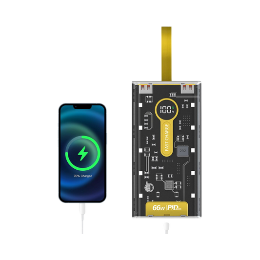 20000 Mah 66W Fast Charging Transparent Power Bank